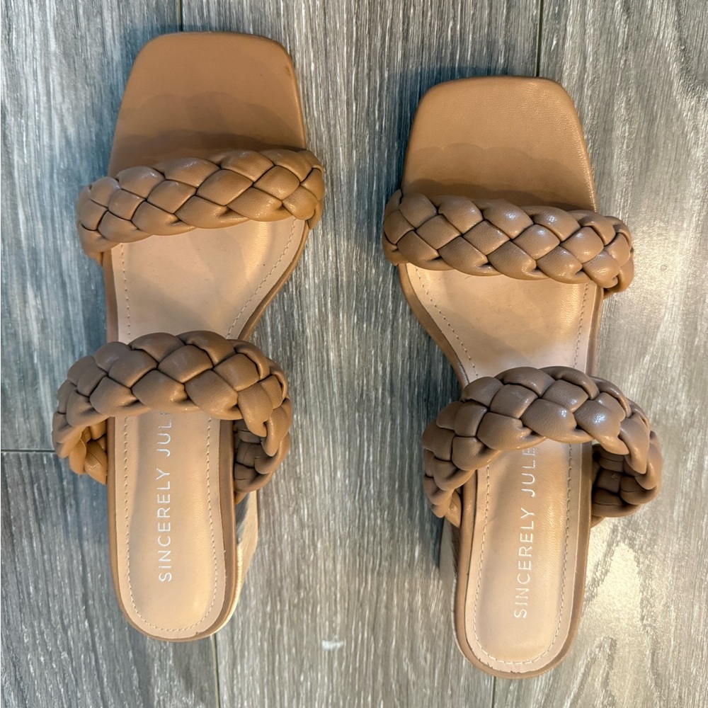 Women's Brown Braided Sandals